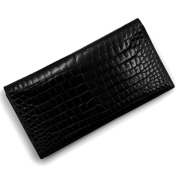 （中古）エルメス HERMES MC2 フレミング 二つ折り財布 札入れ ポロサス クロコダイル エキゾチックレザー Noir ノワール ブラック 黒 ◯V刻印 brandbrand_200023174019