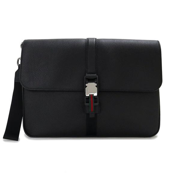 （未使用　展示品）グッチ GUCCI ウェブ ストライプ ミディアム ビジネス クラッチバッグ ソフトグレインレザー ブラック 黒 シルバー金具 816755 GUCCI（グッチ） （未使用 展示品）グッチ ウェブ ストライプ