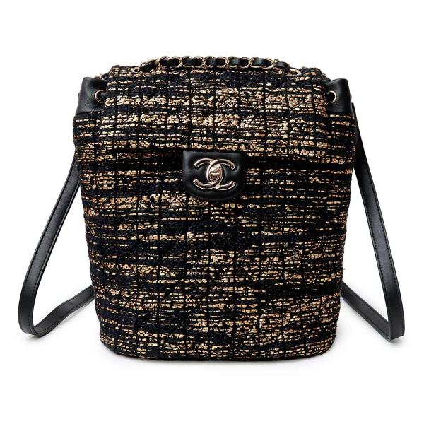 （未使用　展示品）シャネル CHANEL マトラッセ チェーン リュック  リュック・デイパック バックパック ツイード ラムスキン レザー ブラック ゴールド 黒  ゴールド金具 A91121 CHANEL（シャネル） （未使用 展示品）シャネル マトラッセ チェーン