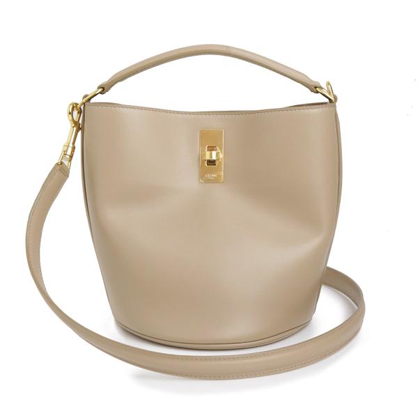 CELINE セリーヌ 2WAY バケット16 ハンドバッグ ショルダーバッグ 肩掛け 斜め掛け かばん 鞄 195573CR4.04LU  カーフスキン   ブラウン 茶 ゴールド金具 レディース 美品【中古品】 brandbrand_200023846019