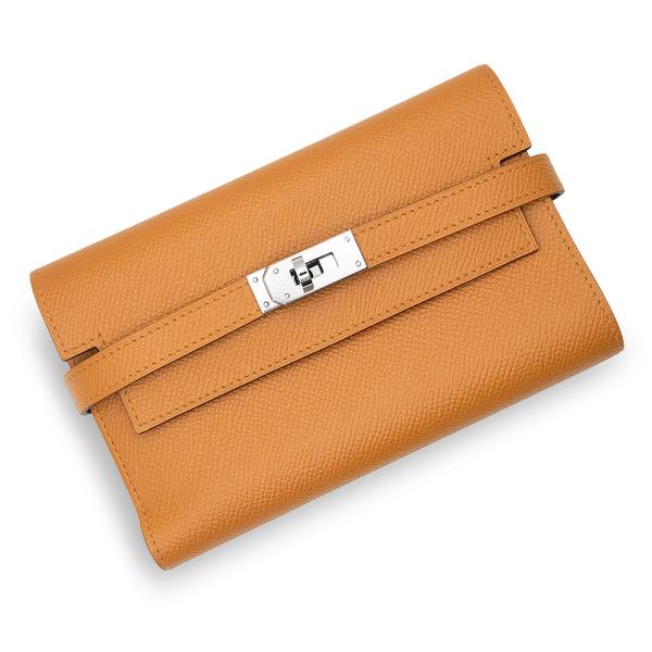 （未使用　展示品）エルメス HERMES ケリーウォレット デプリアン ミディアム 三つ折り財布 ヴォーエプソン レザー キャラメル ブラウン シルバー金具 X刻印 箱付 HERMES（エルメス） （未使用 展示品）エルメス ケリーウォレット