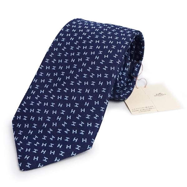 HERMES （新品・未使用品）エルメス FLOT DE H ネクタイ 7CM シルク100  