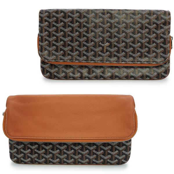 （未使用　展示品）ゴヤール GOYARD サン マリー MM クラッチ セカンドバッグ ポーチ PVCコーティングキャンバス シュヴロッシュカーフスキン レザー ブラック ナチュラル ブラウン シルバー金具 STMARIMMLTY01CL03P GOYARD（ゴヤール） （未使用 展示品）ゴヤール サン マリー MM