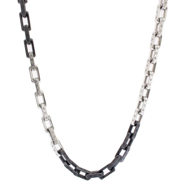 超人気✨ouis Vuitton チェーンネックレス シルバー/ブラック LOUIS VUITTON（ルイ・ヴィトン） （中古）ルイ ヴィトン モノグラム