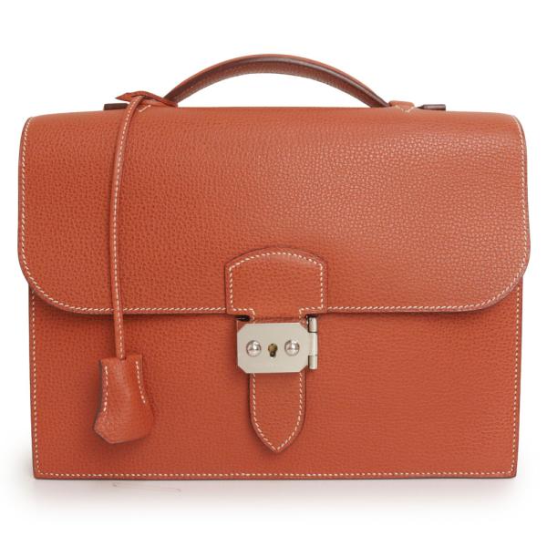 （未使用　展示品）エルメス HERMES サック ア デペッシュ 27 ハンドバッグ ヴァッシュリエジェ レザー キュイーブル ブラウン シルバー金具 □J刻印 HERMES（エルメス） （未使用 展示品）エルメス サック ア デペッシュ