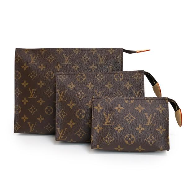 （新品・未使用品）ルイ ヴィトン LOUIS VUITTON トリオ ポッシュ トワレ ポーチ モノグラム ブラウン ゴールド金具 M47195 箱付 LOUIS VUITTON（ルイ・ヴィトン） （新品・未使用品）ルイ ヴィトン