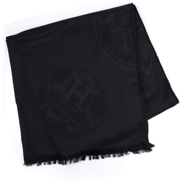 （新品・未使用品）エルメス HERMES ニュー リブリス スカーフ ストール ショール マフラー カシミヤ70% シルク30％ ブラック 箱付 HERMES（エルメス） （新品・未使用品）エルメス ニュー リブリス