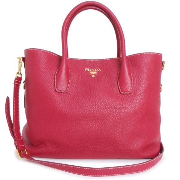 （未使用　展示品）プラダ PRADA 2way 斜め掛け ショルダー トート ハンドバッグ ヴィテッロ ダイノ レザー フューシャ ピンク ゴールド金具 BN2317 PRADA（プラダ） （未使用 展示品）プラダ PRADA 2way 斜め掛け