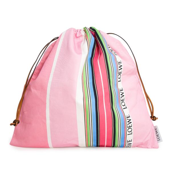 LOEWE（ロエベ） （美品）ロエベ ドローストリングポーチ ストライプ L