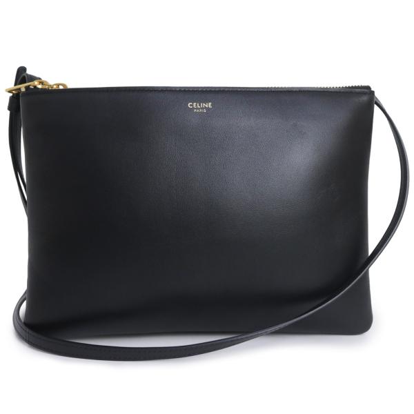CELINE トリオラージ CELINE（セリーヌ） （美品）CELINE 192043 トリオ ラージ ラムスキン