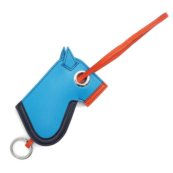 エルメス カマイユ ヴォータデラクト ブルーザンジバル オレンジポピー A刻印 マルチ キーリング バッグチャーム レザー シルバー金具 箱付 HERMES（新品・未使用品） HERMES（エルメス） （新品・未使用品）HERMES カマイユ ヴォータデ