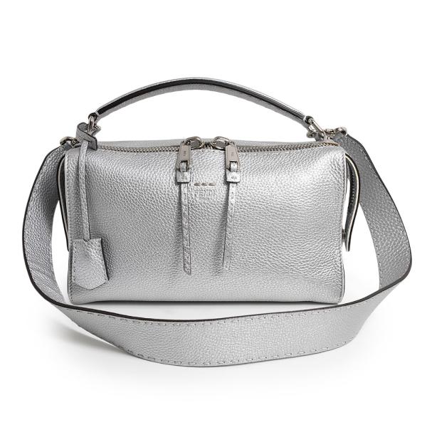 FENDI セレリア レイ レザー シルバー　ショルダー ハンドバッグ 斜め掛け FENDI（フェンディ） （未使用 展示品）FENDI 8BL137 セレリア レイ