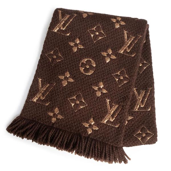 ルイ・ヴィトン エシャルプロゴマニアシャイン　茶色マフラー LOUIS VUITTON（ルイ・ヴィトン） （美品）LOUIS VUITTON ルイ