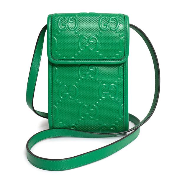 GUCCI GGエンボス ショルダーバッグ グリーン GUCCI（グッチ） （未使用 展示品）GUCCI 625571 GGエンボス レザー