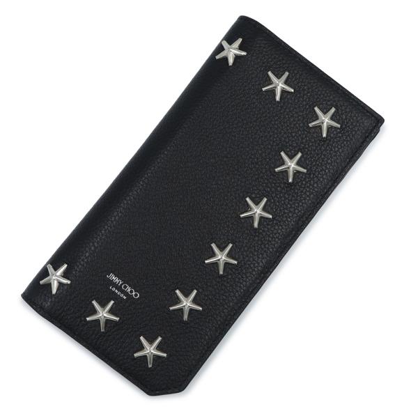 ジミーチュウ スタースタッズ クーパー グレインカーフレザー ブラック 二つ折り長財布 シルバー金具 JIMMY CHOO（新品・未使用品） JIMMY CHOO（ジミーチュウ） （新品・未使用品）JIMMY CHOO スター