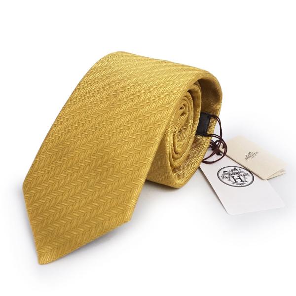 【新品未使用】HERMES シェヴロン　ヘリンボーン柄　ネクタイシルク100% HERMES（エルメス） （未使用保管品）HERMES シェブロン ヘリンボーン