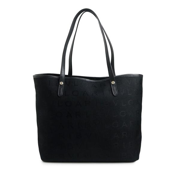 新品　BVLGARI　ブルガリ　ロゴマニア　レザー×キャンバス　黒　ブラック BVLGARI（ブルガリ） （美品）BVLGARI 31217ロゴマニア キャンバス