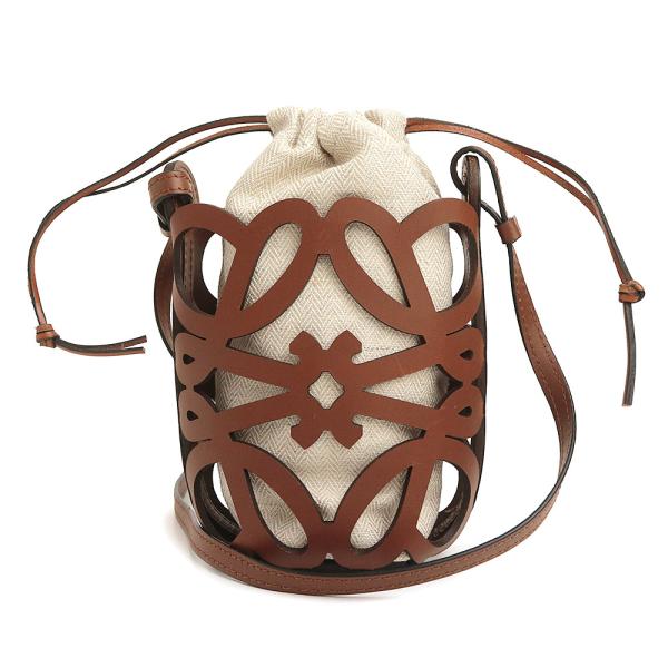 ロエベ LOEWE マザーズバッグキャンバス レザー アナグラム ブラウン LOEWE（ロエベ） （美品）LOEWE C922Y62X07 アナグラム カットアウト