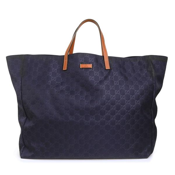 GUCCI（グッチ） （中古）GUCCI 286198 GGナイロン レザー ネイビー