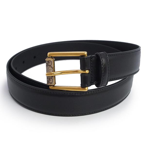 グッチ 731775 スクエア GGバックル レザー ブラック ベルト 90CM ゴールド金具 GUCCI（新品・未使用品） GUCCI（グッチ） （新品・未使用品）GUCCI 731775 スクエア GGバックル