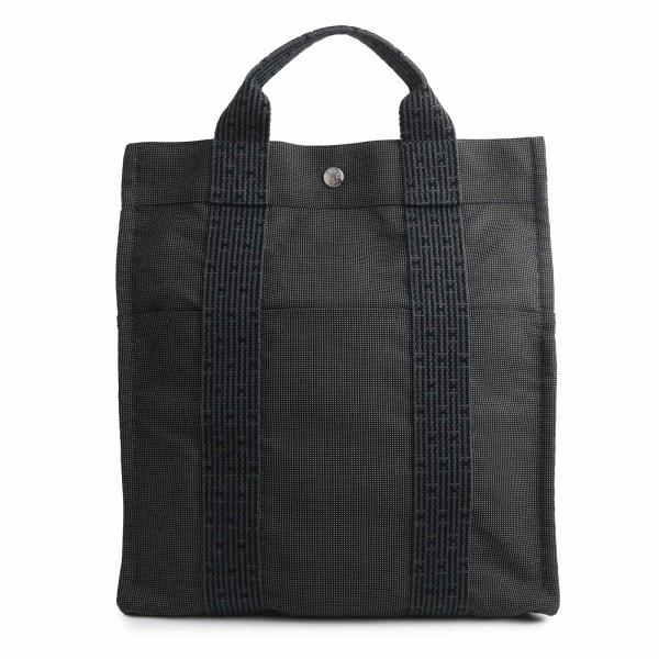 （中古）HERMES エルメス エールライン アド MM キャンバス グレー リュック デイパック バックパック シルバー金具