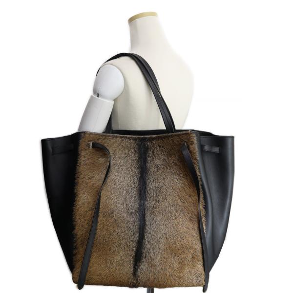 (未使用 展示品)セリーヌ CELINE カーフスキン ゴートファー カバ ファントム トートバッグ ブラウン ブラック 茶×黒 174143A32.19BR 日本未入荷 レディース (未使用 展示品)セリーヌ CELINE カーフスキン ゴートファー カバ ファントム トートバッグ ブラウン ブラック 茶×黒 174143A32.19BR 日本未入荷 レディース