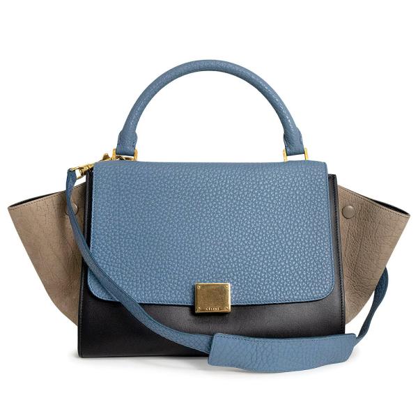セリーヌ CELINE トラペーズ ハンドバッグ 紺×ブルー CELINE（セリーヌ） （中古）セリーヌ トラペーズ スモール 2Way