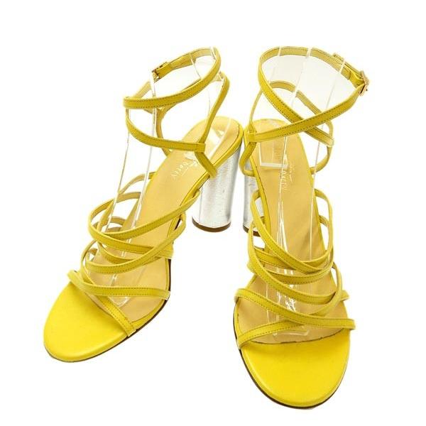 ミッシェル ペリー MICHEL PERRY レザー グラディエーター サンダル イエロー size38 M02956