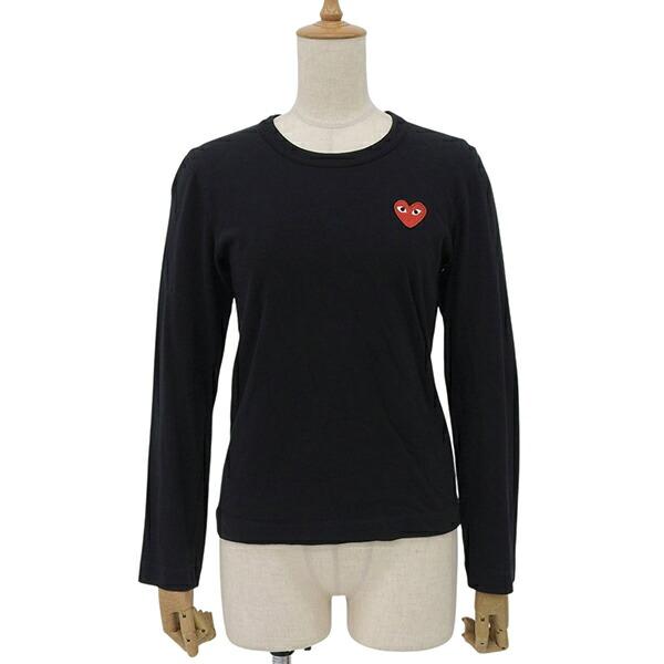 PLAY COMME des GARCONS プレイ コム デ ギャルソン AD2019/9 AZ-T117 サイズM コットン 長袖 Tシャツ カットソー レディース ブラック YB0154 【中古】 PLAY COMME des GARCONS プレイ コム デ ギャルソン AD2019/9 AZ-T117