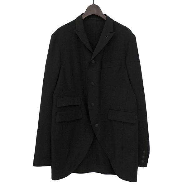 COMME des GARCONS コムデギャルソン EG-J007 AD2010 サイズL ポリエステル フラップ チェンジポケット 4B テーラード ジャケット メンズ ブラック ECO0005 【中古】 COMME des GARCONS コムデギャルソン EG-J007 AD2010 L フラップ