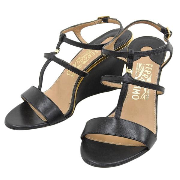 未使用 フェラガモ Ferragamo PAKUNA サンダル サイズ6 黒 箱付 