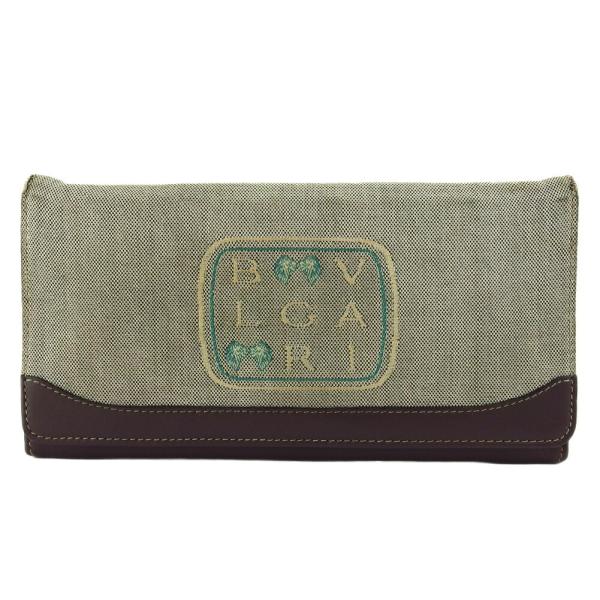 【BIGお買い物ラリー★30%OFFセール中】ブルガリ BVLGARI 長財布ロゴ ベージュ ブラウン ブルー レディース 中古 BVLGARI（ブルガリ） 【年末ラストセール☆30%OFF】ブルガリ 長財布