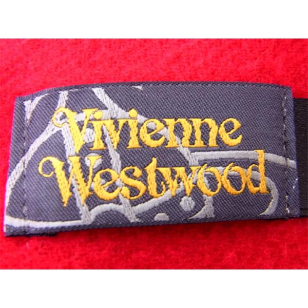 ヴィヴィアン 年間定番 ウエストウッド マフラー フリンジ付き オーブ Westwood Vivienne ロゴ刺繍 中古