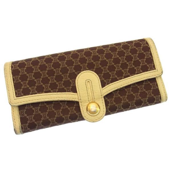 220956】CELINE セリーヌ マカダム キャンバス 二つ折り長財布