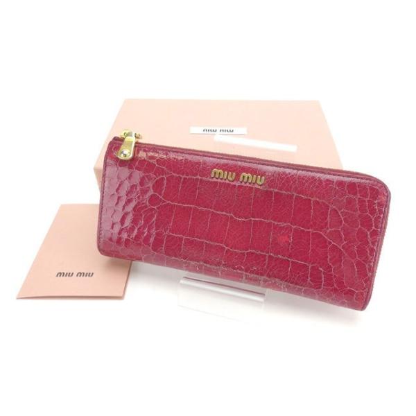 miu ミュウミュウ 長財布 L字ファスナー レディース ロゴ入り miu ミュウミュウ 長財布 L字ファスナー レディース ロゴ入り