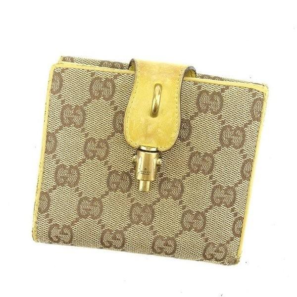 GUCCI グッチ Wホック財布 二つ折り財布 レディース GGキャンバス  