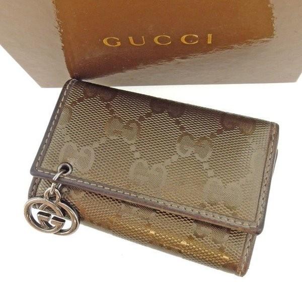グッチ キーケース 6連キーケース レディース ダブルGチャーム付き GG