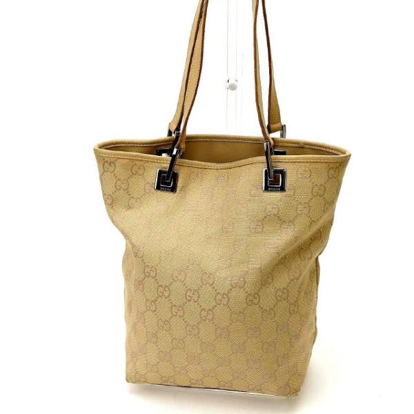 GUCCI グッチ トートバッグ レディース GGキャンバス ベージュ 中古 