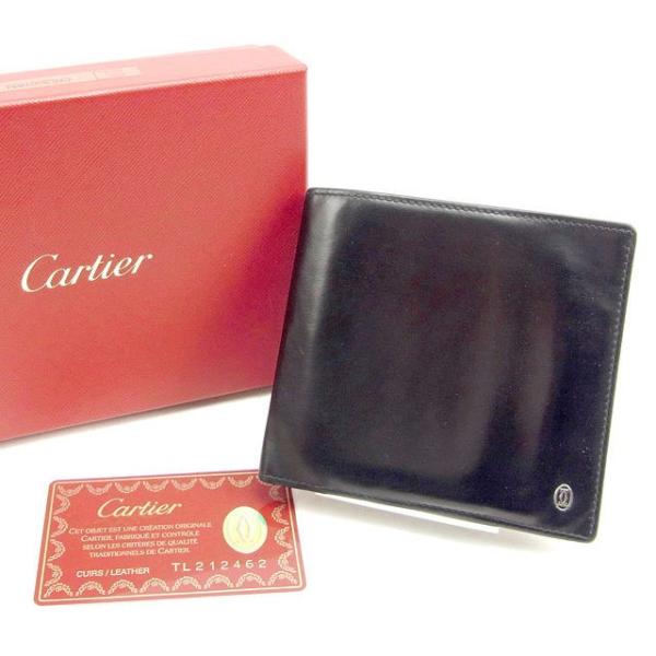 Cartier カルティエ 二つ折り財布 レディース パシャ ブラック