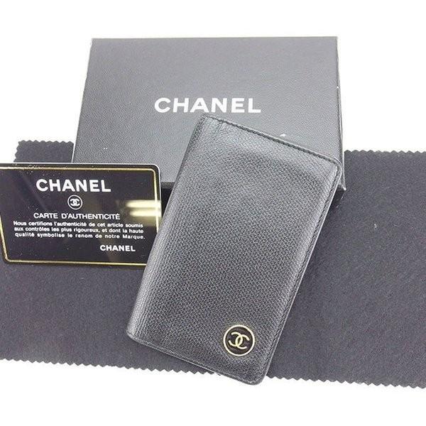 シャネル カードケース 名刺入れ レディース ココボタン ブラック