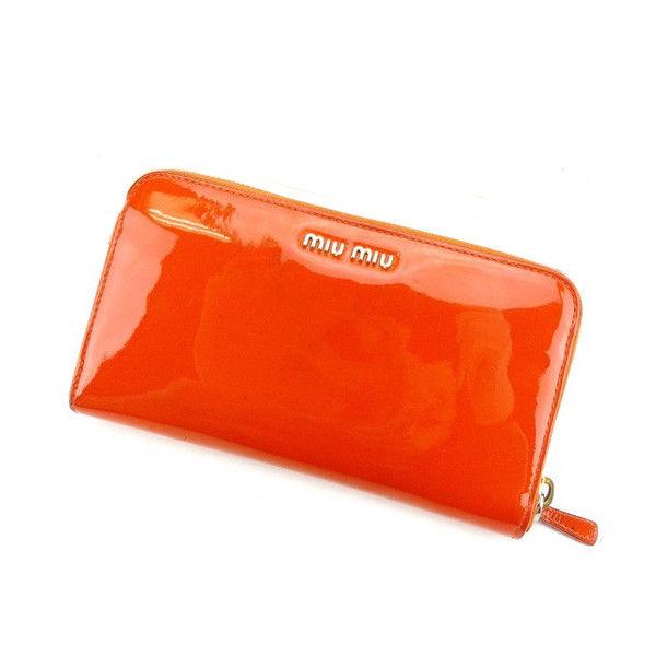 【美品】MIU MIU ミュウミュウ 長財布 オレンジ miu miu（ミュウミュウ） 【30％OFF☆SUMMER SALE】ミュウミュウ 長