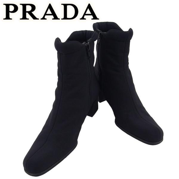 PRADA プラダ ブーツ シューズ 靴 レディース ♯36ハーフ スクエアトゥ 