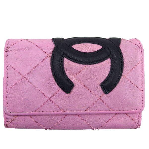 【BIGお買い物ラリー★30%OFFセール中】シャネル CHANEL キーケースカンボンライン ピンク×ブラック×シルバー レディース 中古 CHANEL（シャネル） 【年末ラストセール☆30%OFF】シャネル キーケース