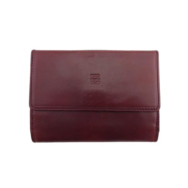 極美品✨ロエベ アナグラム コンパクトジップウォレット 二つ折り財布 ボルドー LOEWE（ロエベ） 【30%OFFクーポン】ロエベ 二つ折り財布 アナグラム