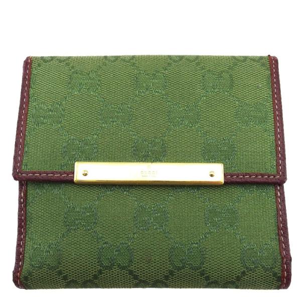 GUCCI グッチ 二つ折り財布 GGロゴ グリーン GUCCI（グッチ） グッチ財布 二つ折り財布 札入れ 小銭入れなし メンズ