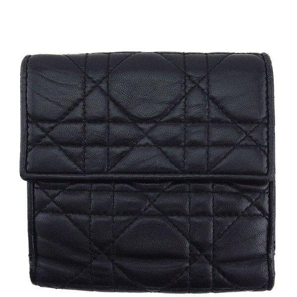 【X'masセール★30%OFF】ディオール Dior 二つ折り財布カナージュ レディディオール ブラック レディース 中古 年末ラストセール☆30%OFFクーポン】ディオール Dior 二つ折り財布