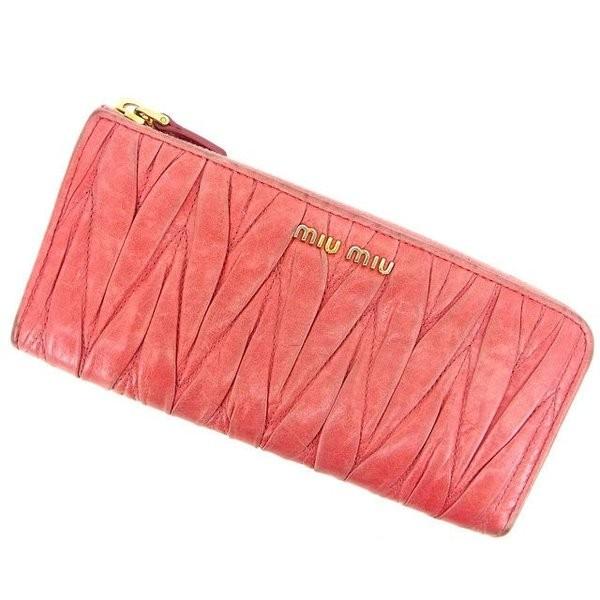 送料無料 早い者勝ち ミュウミュウ Miumiu 長財布 ピンク バイカラー レザー トレジャースポット 高知インター店 Insfatima Com Ar