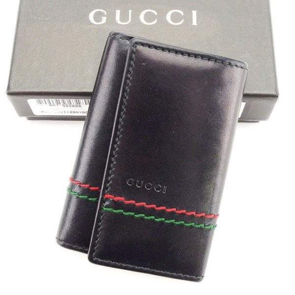 グッチ Gucci キーケース 6連 マストライン ブラック 大放出セール レッド Case メンズ グリーン Key レディース 中古