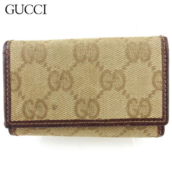 グッチ キーケース 6連キーケース レディース メンズ Gucci Ggキャンバス 高価値 中古