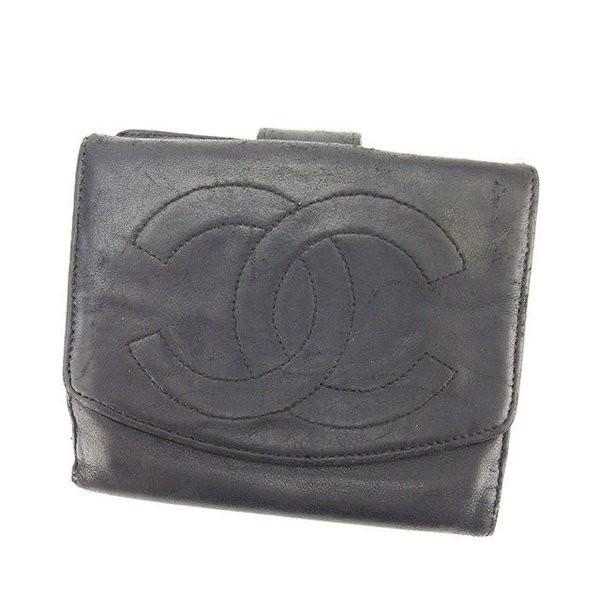 メンズ可 二つ折り財布 メンズ可 シャネル ココマーク Wホック財布 メンズ可 Chanel T129 Brand 財布 Depot